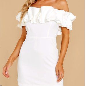 Off-the-Shoulder Ruffle White Dress